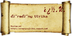 Örmény Ulrika névjegykártya